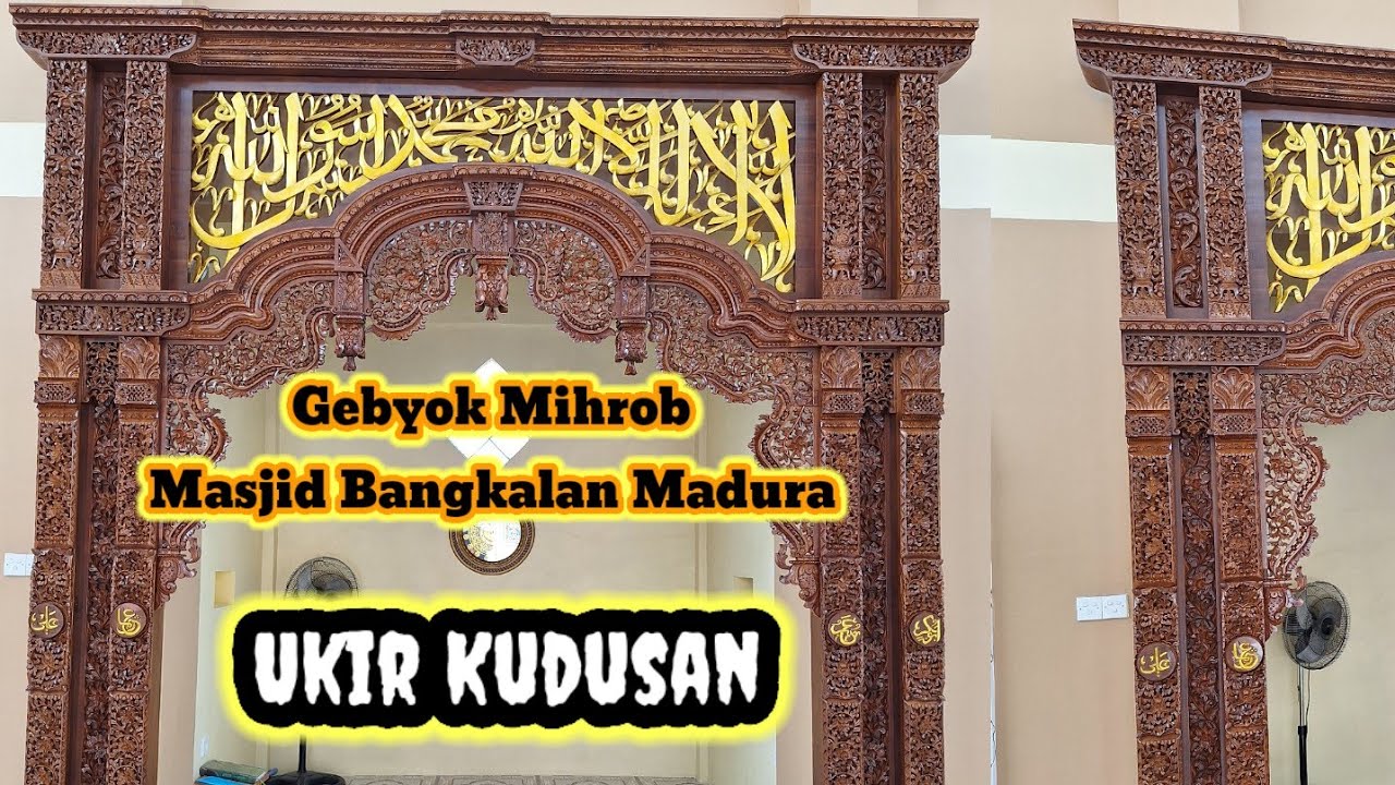 Pemasangan Mihrob Motif Gebyok Ukir Kudusan Lebar 350 x Tinggi 350
