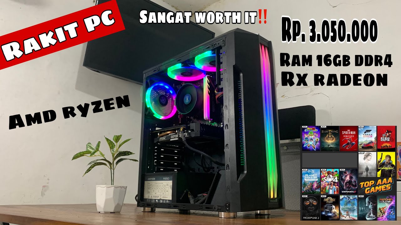RAKIT PC 3 JUTAAN IDEAL Untuk GAMING EDITING DAN STREAMING Full HD