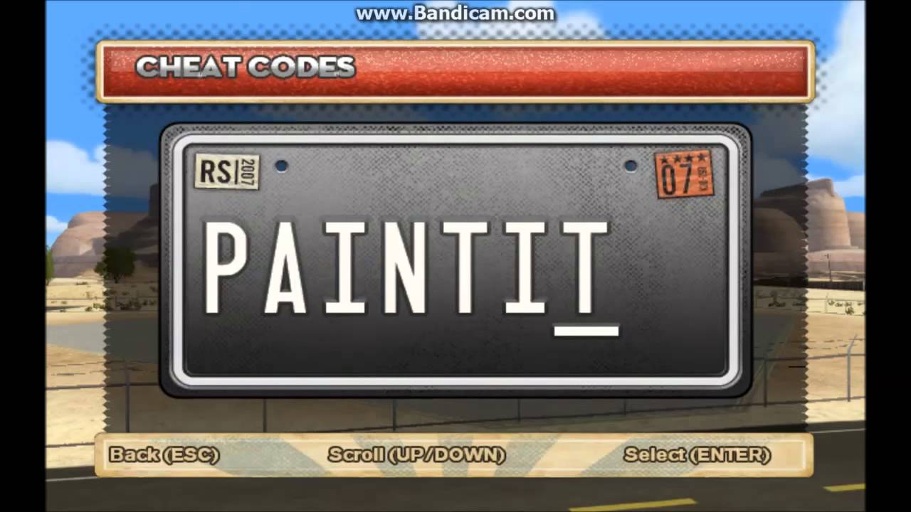Cars Mater National Championship Cheat Codes (PC)