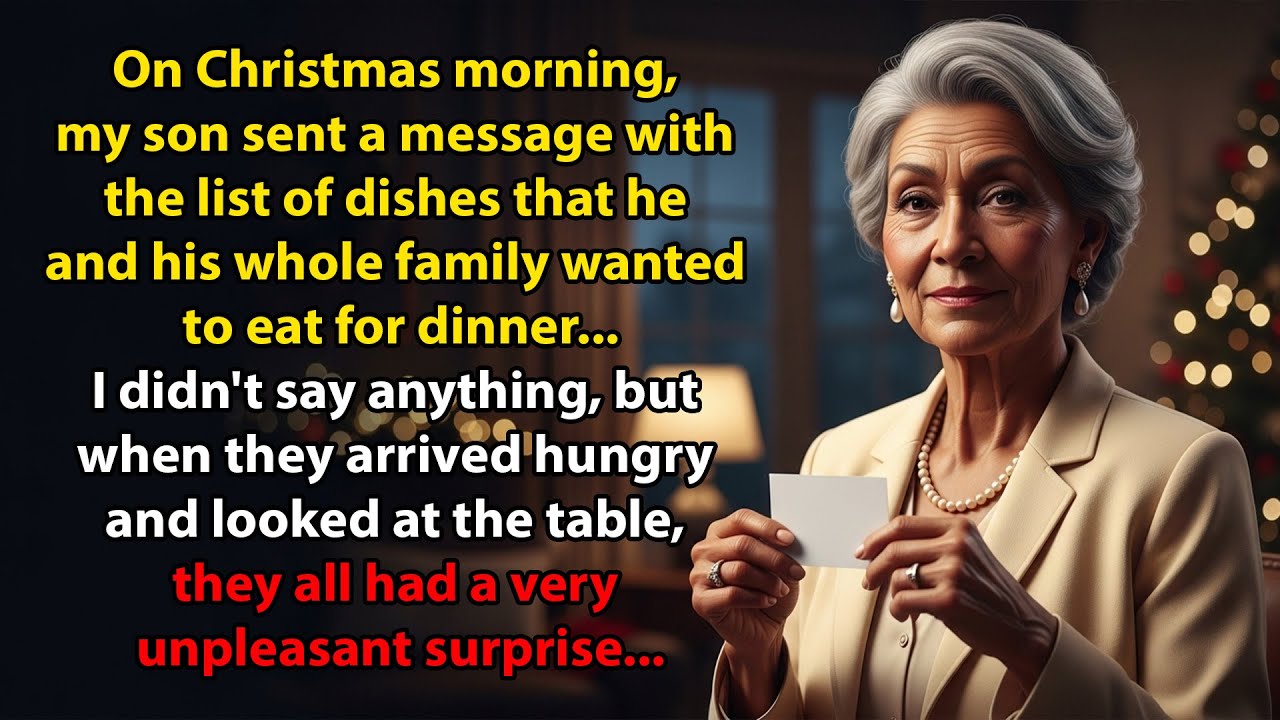 On Christmas, my son sent a message with the list of dishes my daughter in law wanted for dinner!