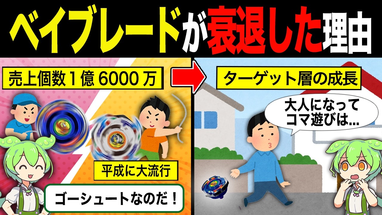 【実話】平成版ベーゴマ ベイブレードが衰退した理由【ずんだもん＆ゆっくり解説】