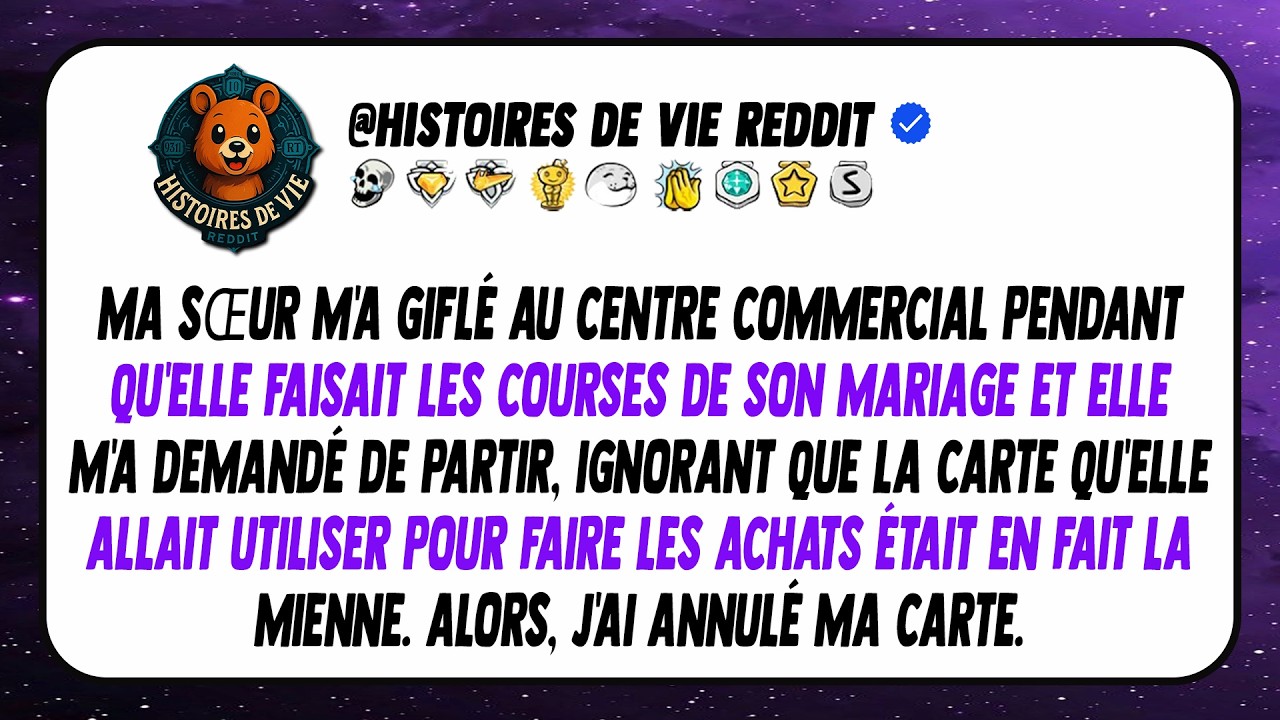 Ma soeur m'a giflé pendant son shopping de mariage... sans savoir que je payais tout !