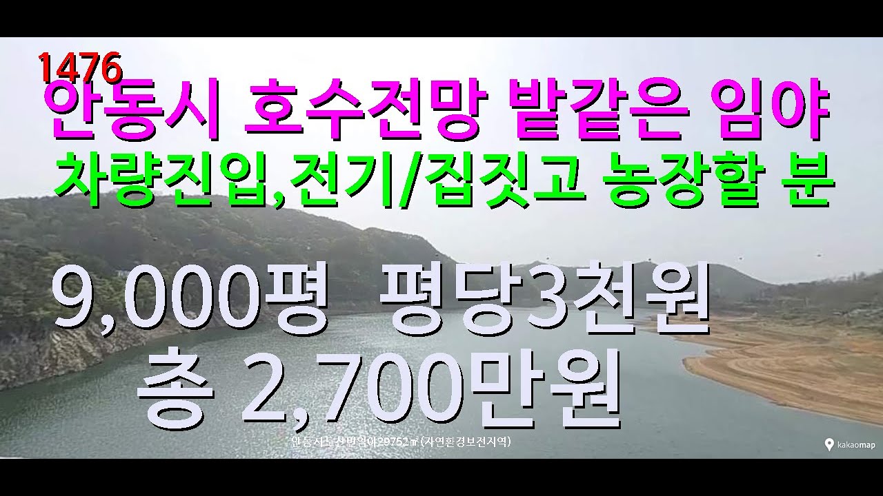 [번호 1476}안동시에서 ,세상에서 가장 싼 임야 평당3천원