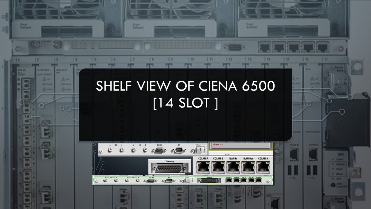 14 Slot Shelf View of Ciena 6500 [2 SP card , 2 Power card ]. 14 Slot Shelf Optical Assembly .