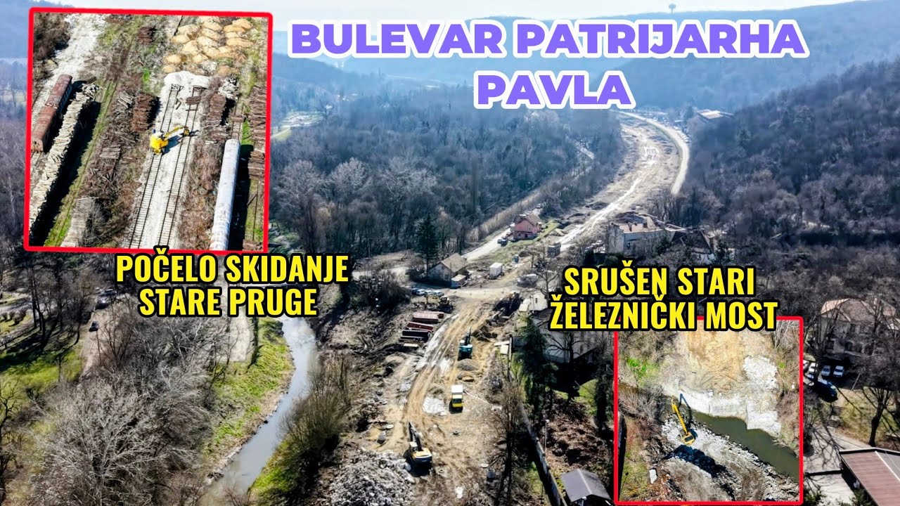 BULEVAR PATRIJARHA PAVLA SRUSEN STARI ZELEZNICKI MOST,POCELO UKLANJANJE STARE PRUGE KOD PODVOZNJAKA
