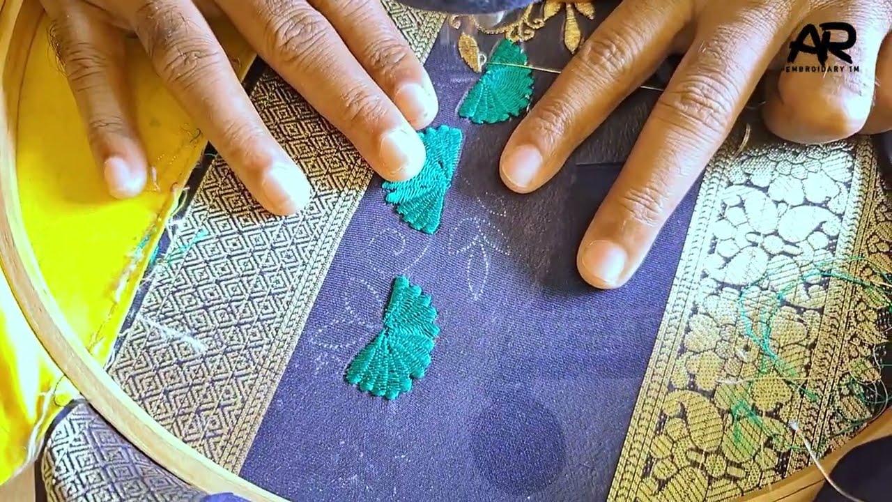Border embroidary work #embroidery #arembroidary1m 