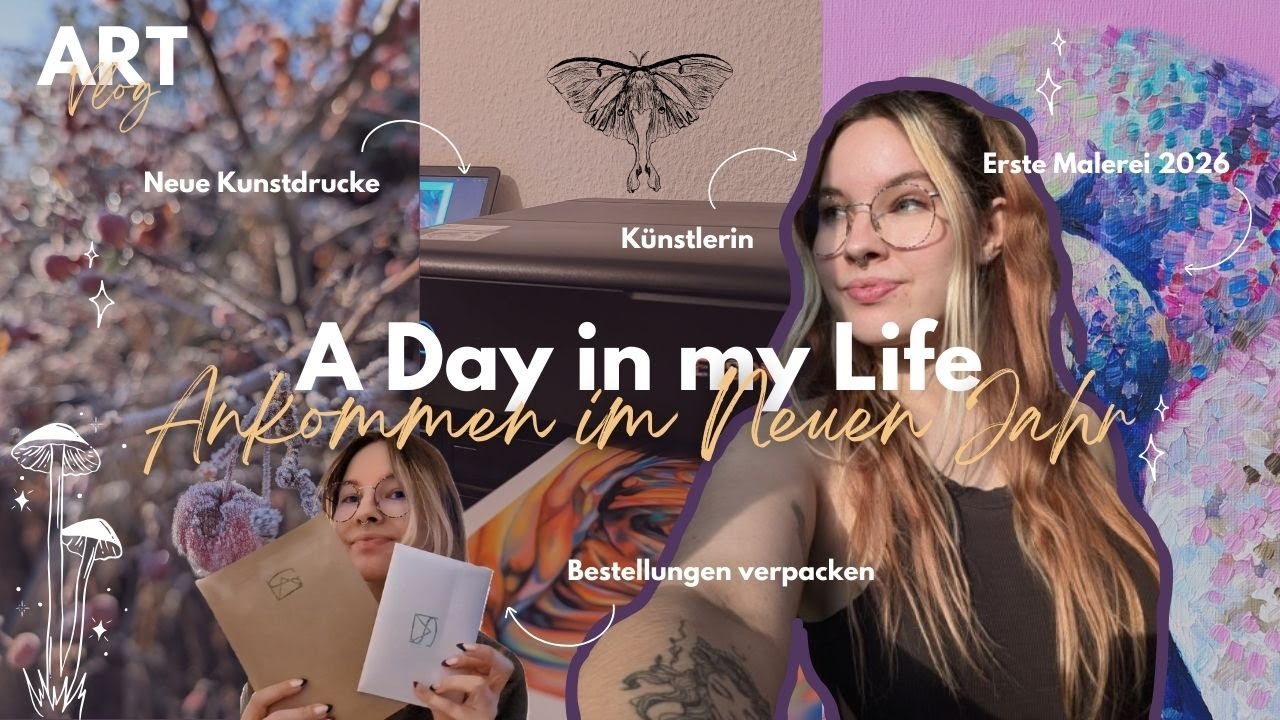 Die 1. Projekte im Neuen Jahr | Bestellungen verpacken, malen & neue Kunstdrucke || ART VLOG
