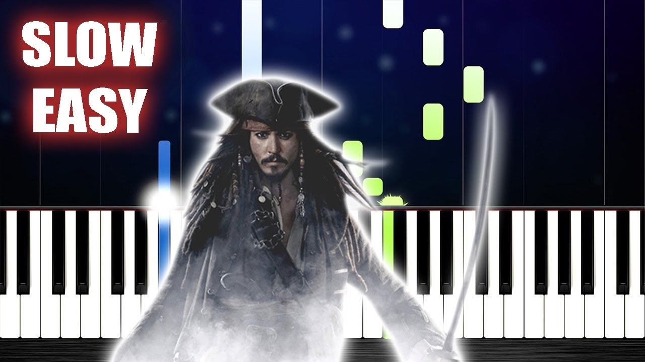 Pirates of the Caribbean - One Day - SLOW EASY Piano Tutorial by PlutaX