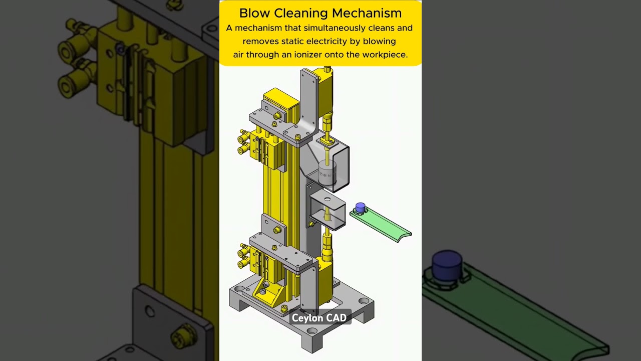 Blow Cleaning Mechanism ,#solidworks,#cad,#mechanism ,#design ,#innovation,#gadgets ,#machinedesign