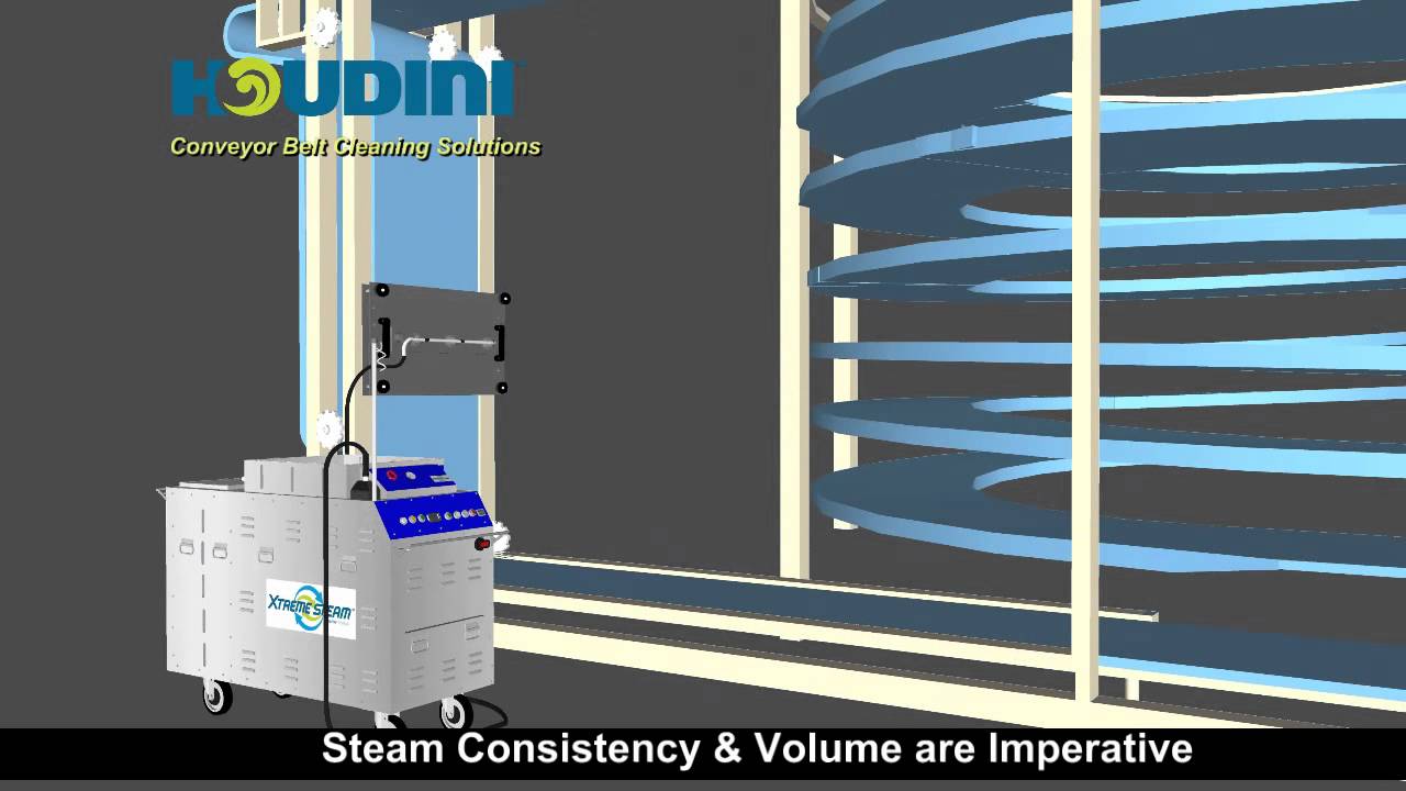 Spiral Cooling Conveyor Steam Cleaner