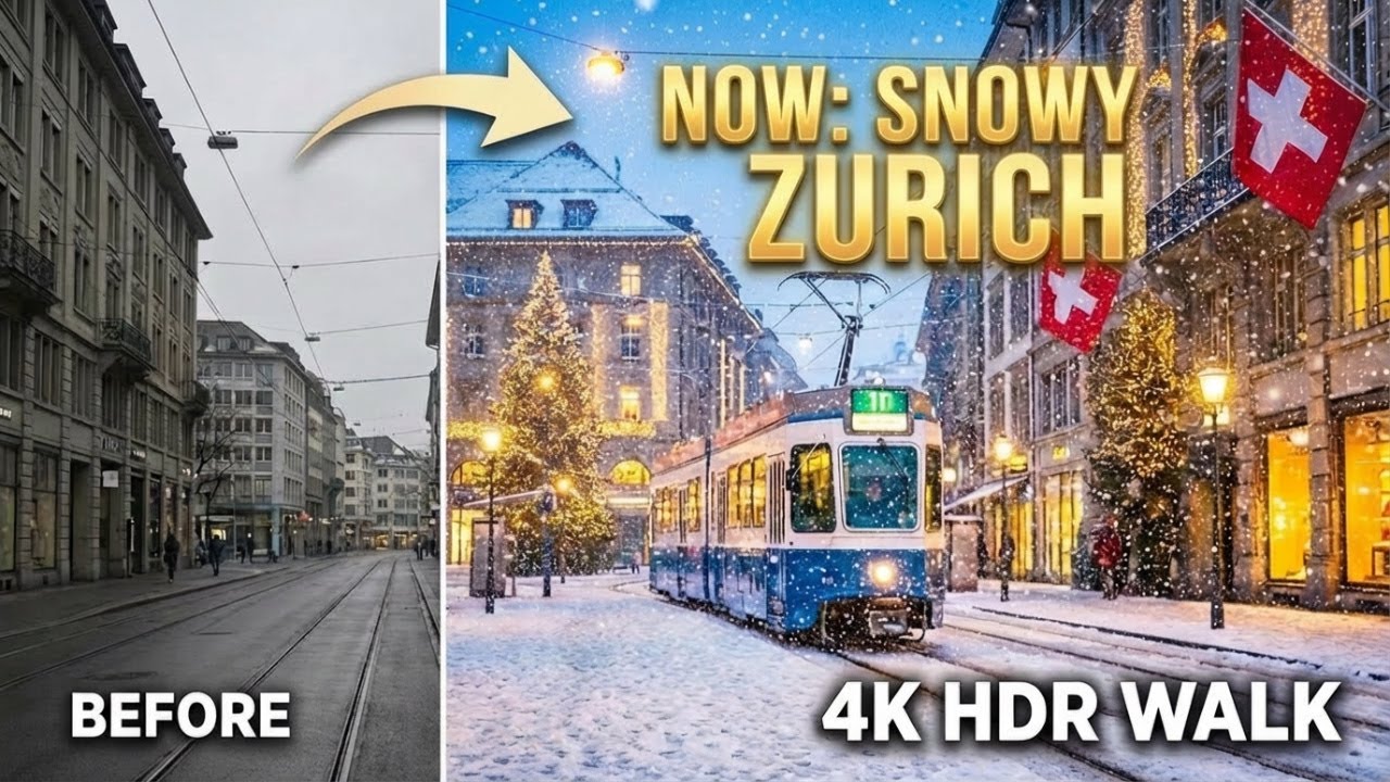 Zurich's Quiet Snow Day | Relaxing 4K City Walk🇨🇭