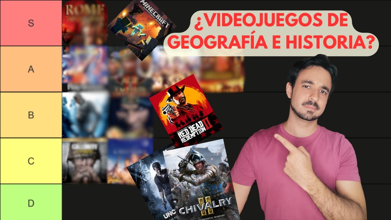 TIER LIST de videojuegos para aprender o animarte a aprender Geografía e Historia.