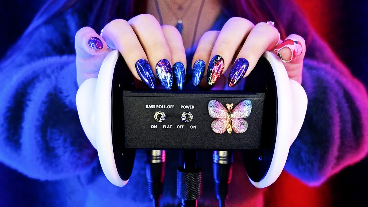 ASMR&nbsp;3Dio&nbsp;Tapping&nbsp;&&nbsp;Massage&nbsp;👂(No Talking)💜 Added Echo Effect for INTENSE Tingles 🤤