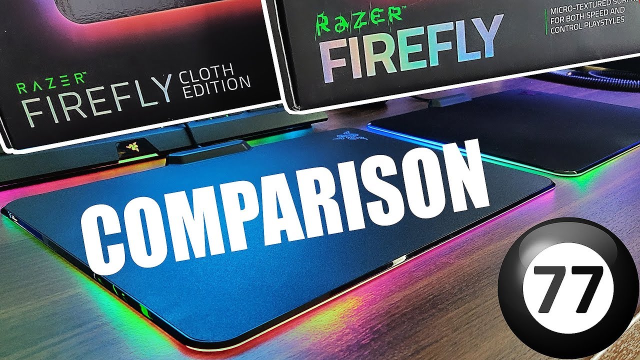 Razer Firefly Comparison (Soft vs Hard) Review / Gaming Mousepad with RGB