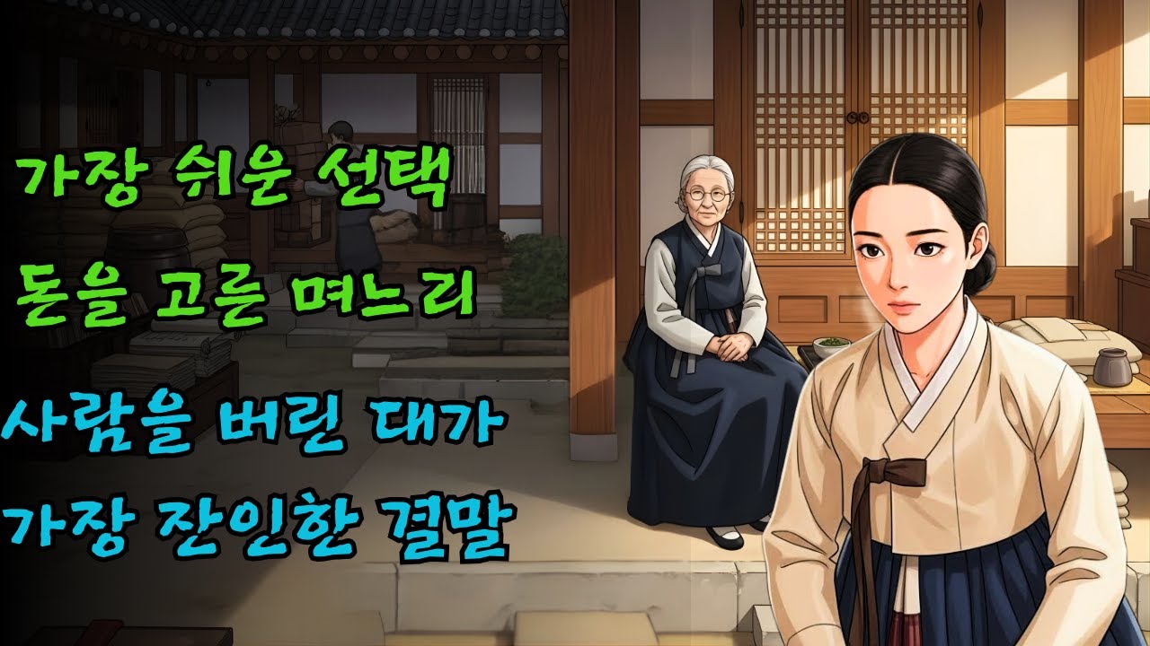 돈을 택한 며느리와 사람을 택한 며느리의 다른 결말