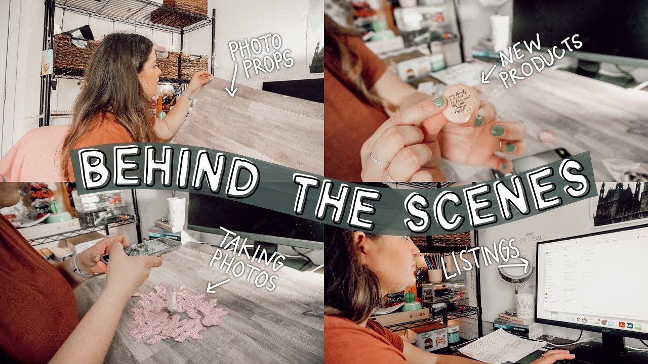 BEHIND THE SCENES OF MY ETSY SHOP: taking photos, making new listings and prepping to ship