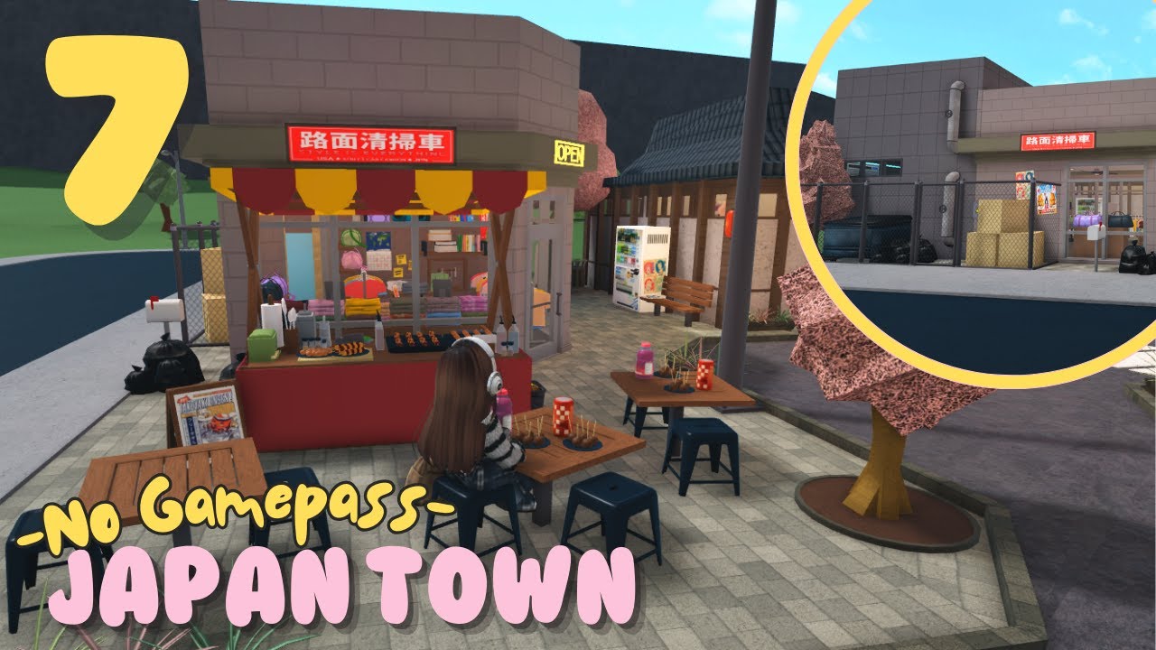 BLOXBURG:🌸JAPAN TOWN SERIES |NO GAMEPASS |Part 7: Takoyaki Cart, Thrift Store, Internet Café |ROBLOX