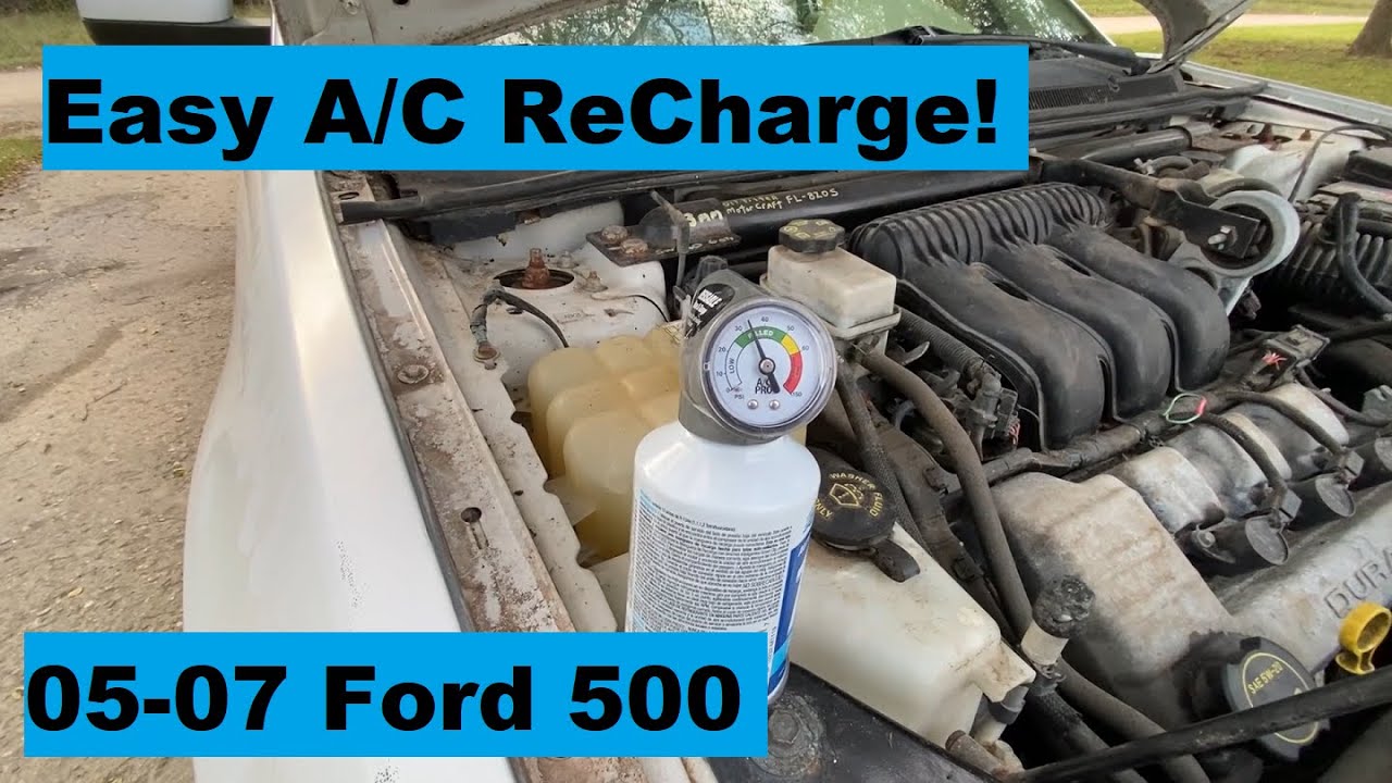 Как зарядить кондиционер Ford 500 Five Hundred своими руками 05 06 07 2005 2006 2007