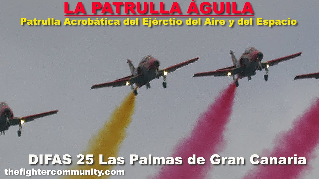 (4K) La Patrulla Águila en Las Palmas. Día de las Fuerzas Armadas. DIFAS25. Ejército del Aire