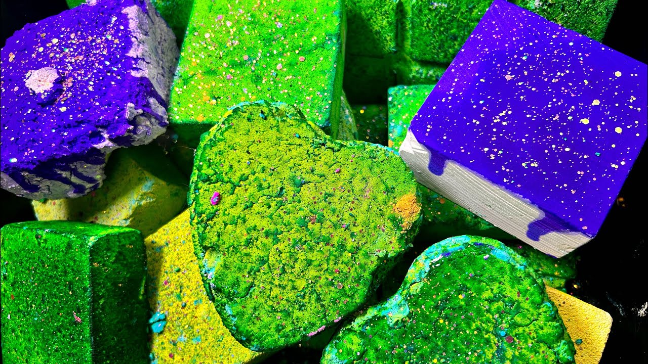 ASMR| Green purple gymchalk crush 💜💚