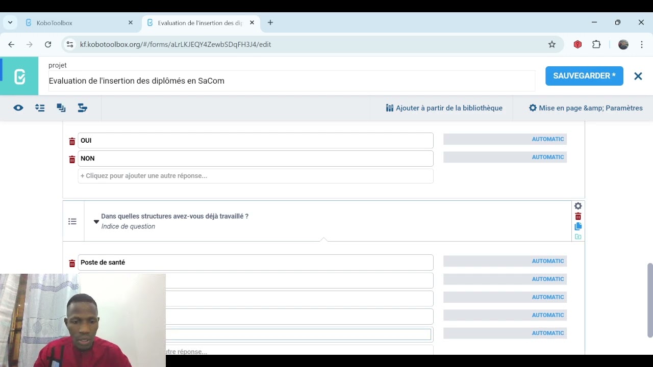 Création questionnaires avec KoboToolbox