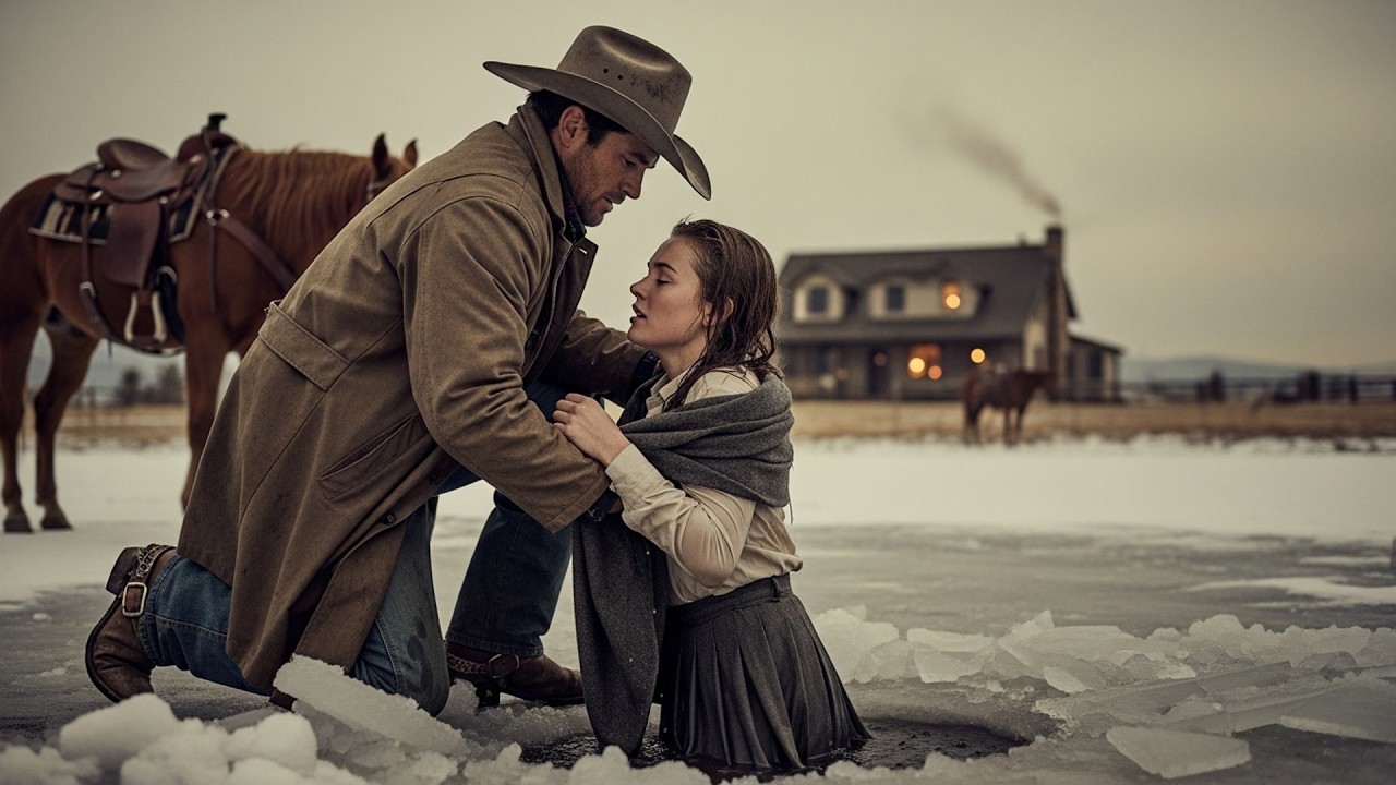 She Fell Through The Ice And He Was The Only One Near, The Cowboy Dove In And Pulled Her Out