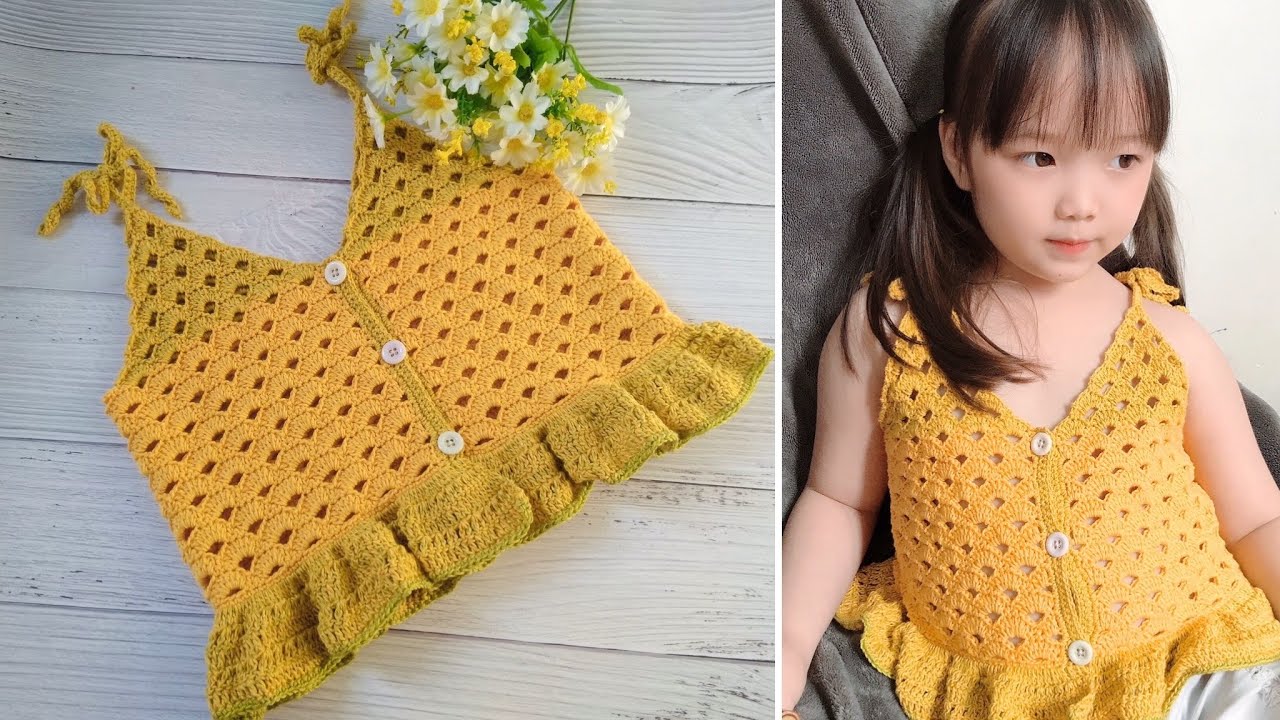 Crochet Croptop | Móc áo hai dây hoạ tiết rẻ quạt - Hướng dẫn tăng giảm size theo số đo