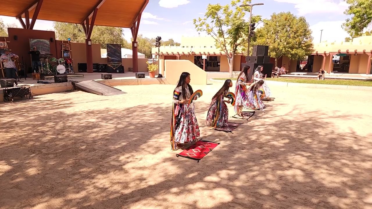 RYEDALE LARGO and DINE DANCE GROUP- APACHE RAINBOW DANCE  - Indian Village - NMState Fair 2023