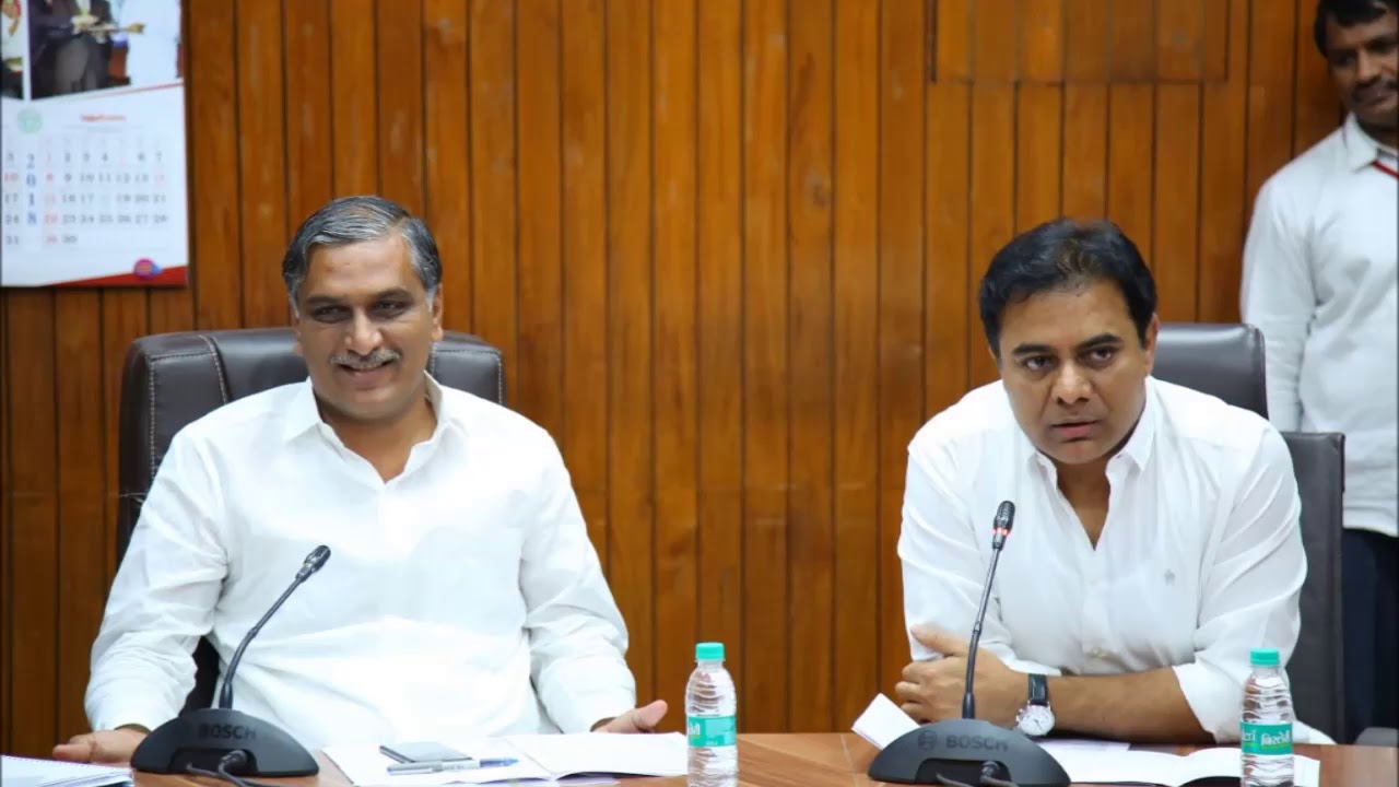 Ministers Harish Rao And KTR Review on Kaleshwaram at Assembly Committee Hall | Hyderabad