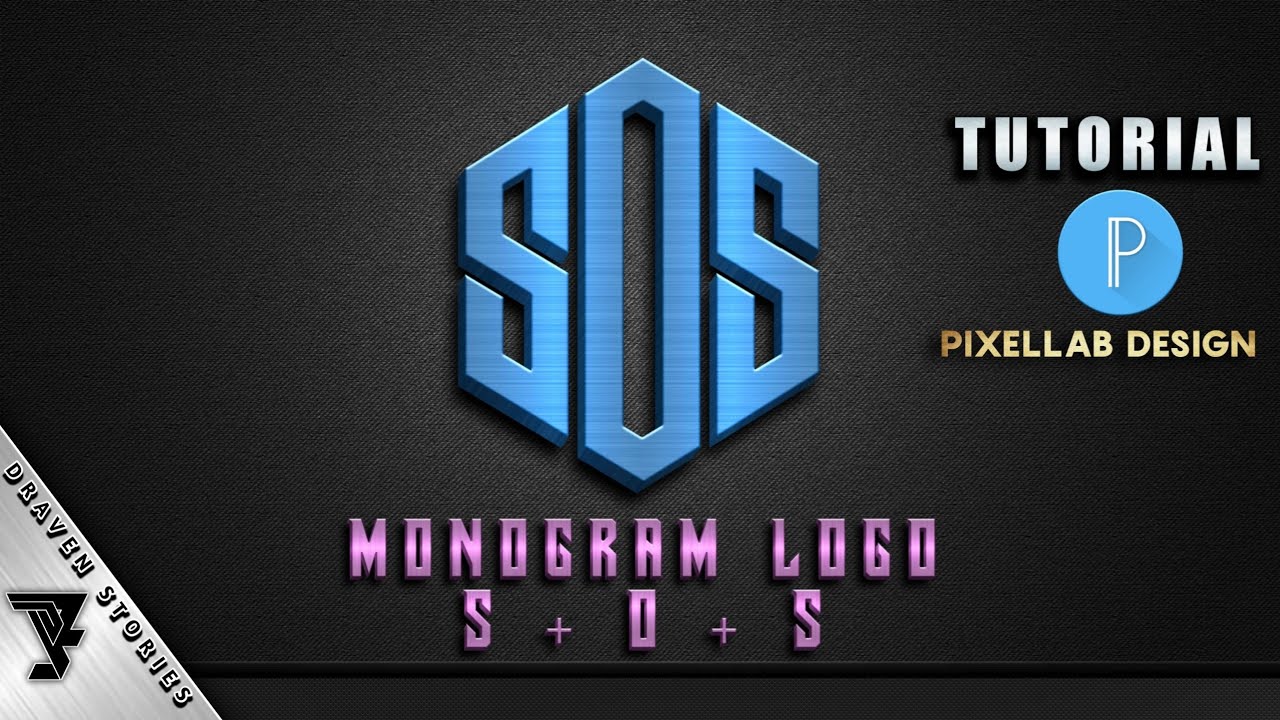 How To Make Monogram Logo Design S+O+S || Pixellab Tutorial