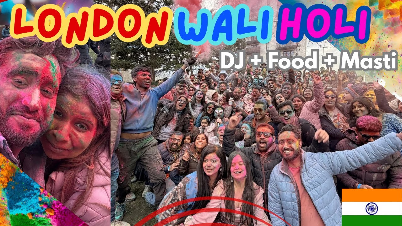 INSANE Holi Party in the UK! Colours, Music & 400+ Desis Together | Indian Youtuber in England