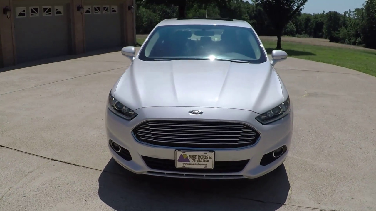 West TN 2014 Ford Fusion Pearl white SE Nav Sunroof Ecoboost for sale info www sunsetmotors com