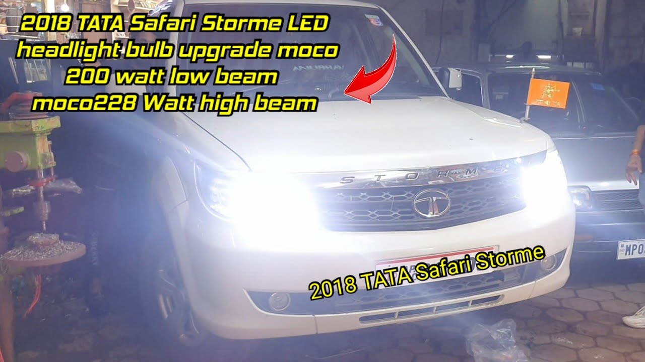 TATA Safari Storme upgrade LED headlight bulb Moco 200 watt  moco 228 watt