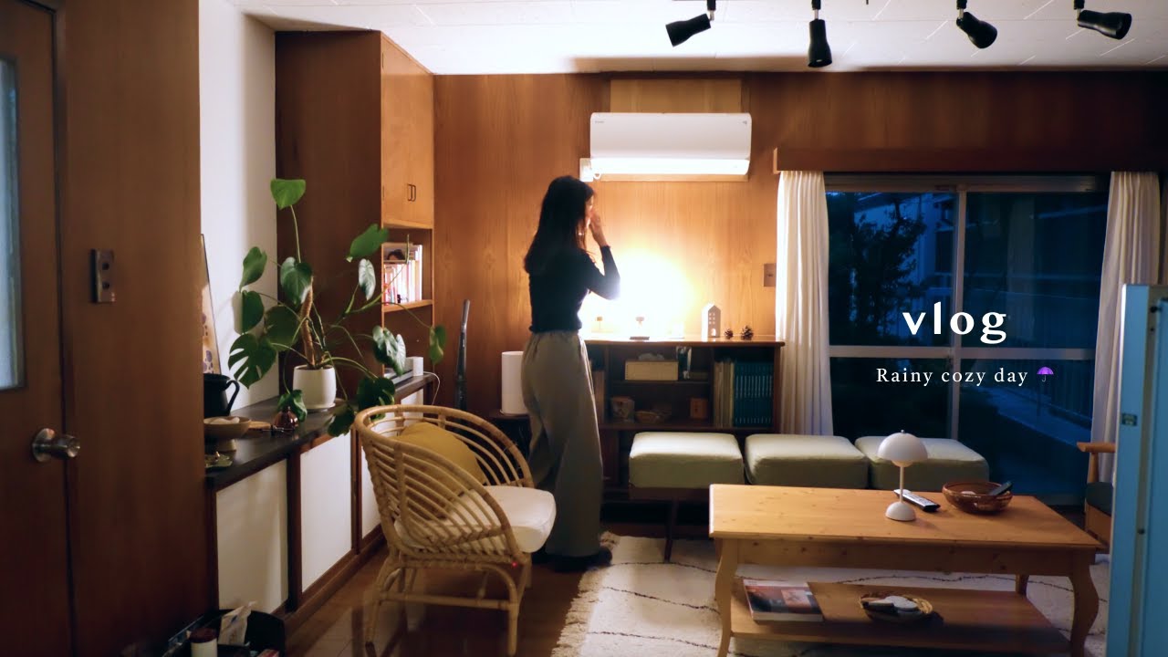 ビンテージハウス暮らし | 雨の日のcozyなお家時間☂️ グルテンフリーかぼちゃクッキー🍪/キャンドル🕯️/キッシュ作り