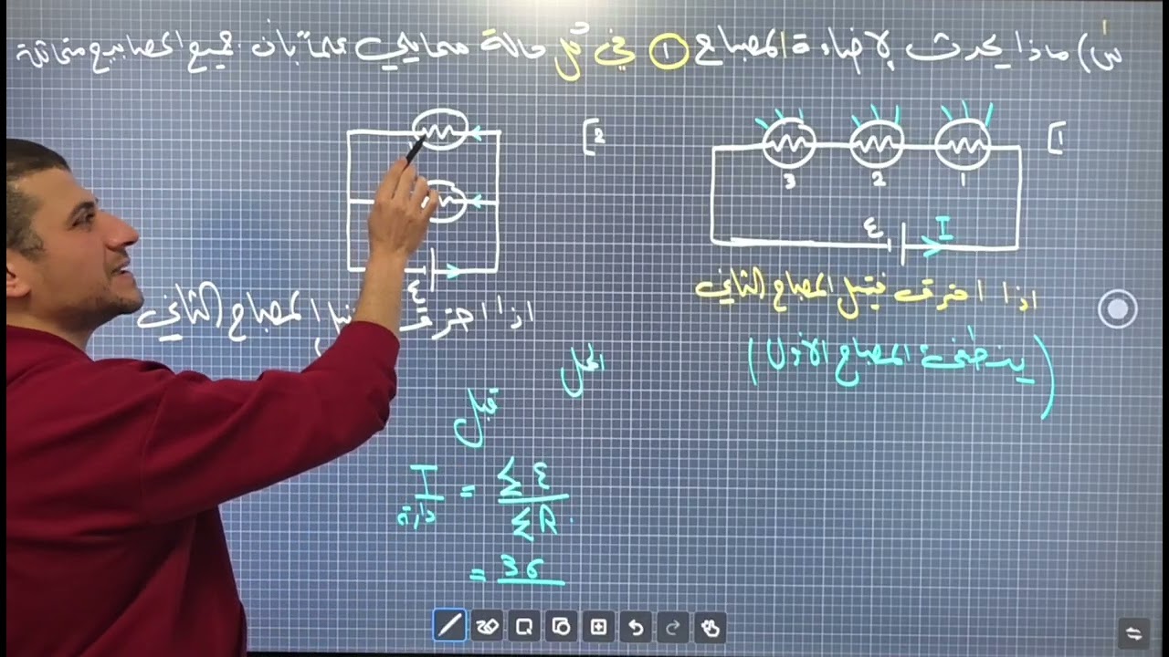 حصة استثنائيه ( أضافه وفصل المصابيح وغيرها ) الفيزياء ( الوحدة الرابعة ) احمد عوض