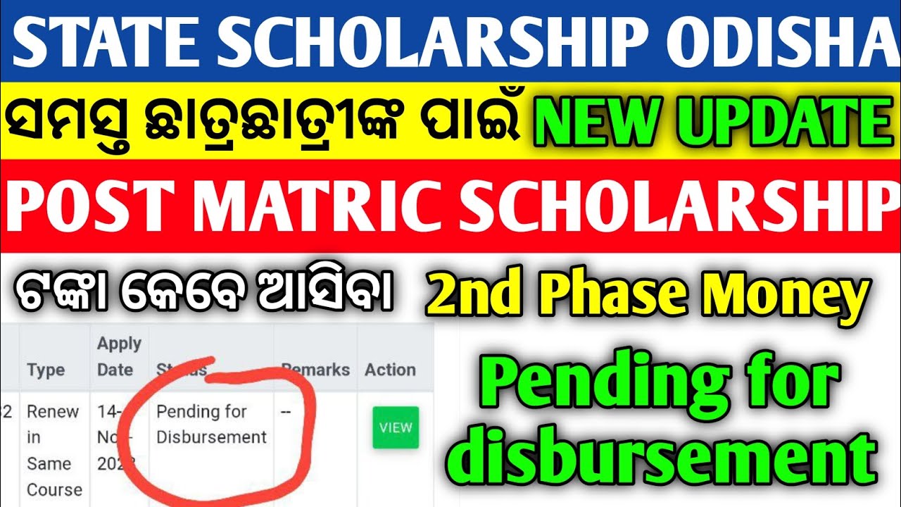 State Scholarship New Update Post Matric Scholarship Came 2nd Phase Money Pending For Disbursement