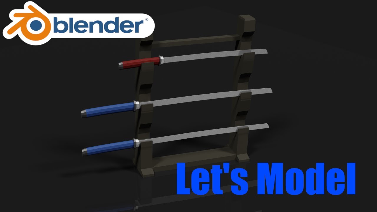 Lowpoly Schwertständer : Blender Let's Model