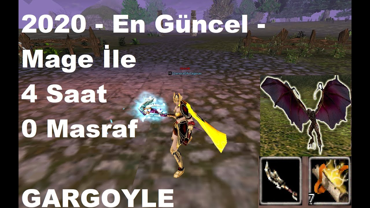 Knight Online | 4 Saat Gargoyle | En Güncel MASRAFSIZ | Mage Farm | Eslant | Altar