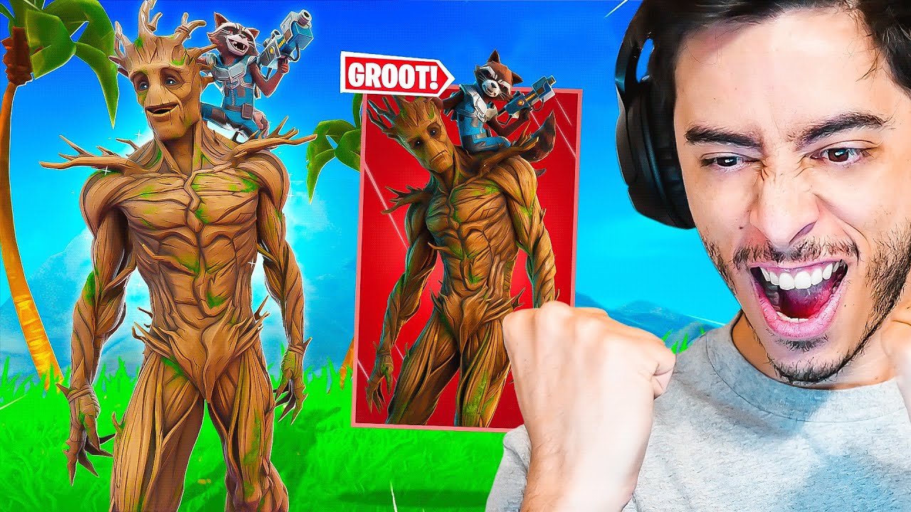 USEI O SET DO GROOT COMPLETO! - Fortnite