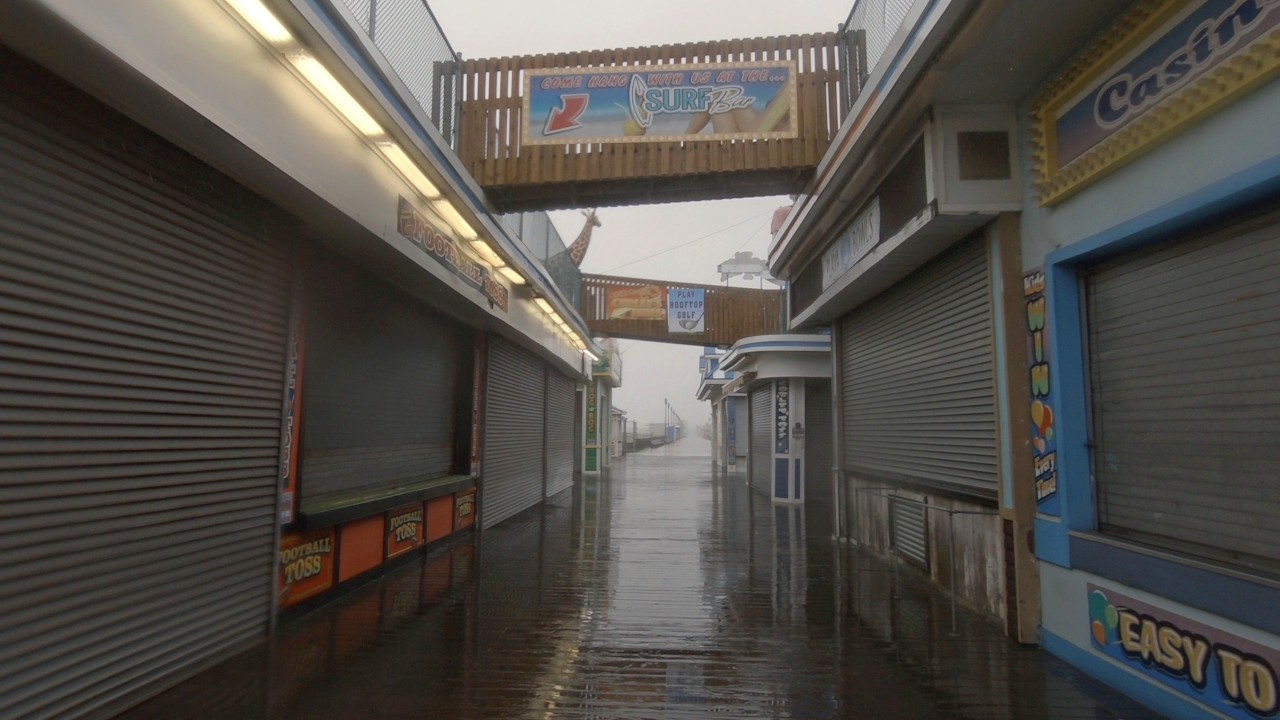 Walking the Seaside Heights Boardwalk during the Nor'easter (Oct 13, 2025)