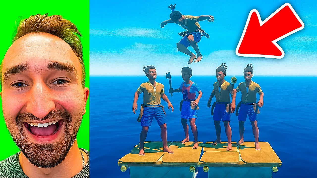 Stranded At SEA With NOOBS In Raft