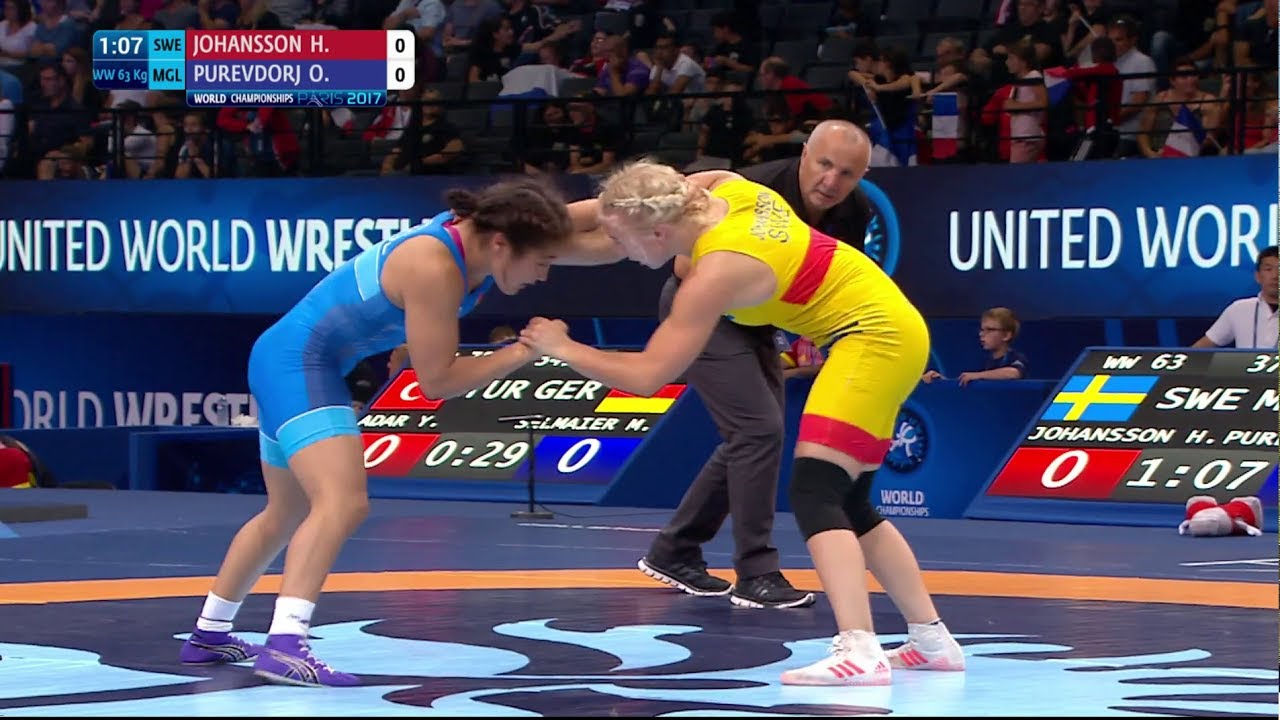 1/8 WW - 63 kg: O. PUREVDORJ (MGL) df. H. JOHANSSON (SWE) by VPO1, 6-2