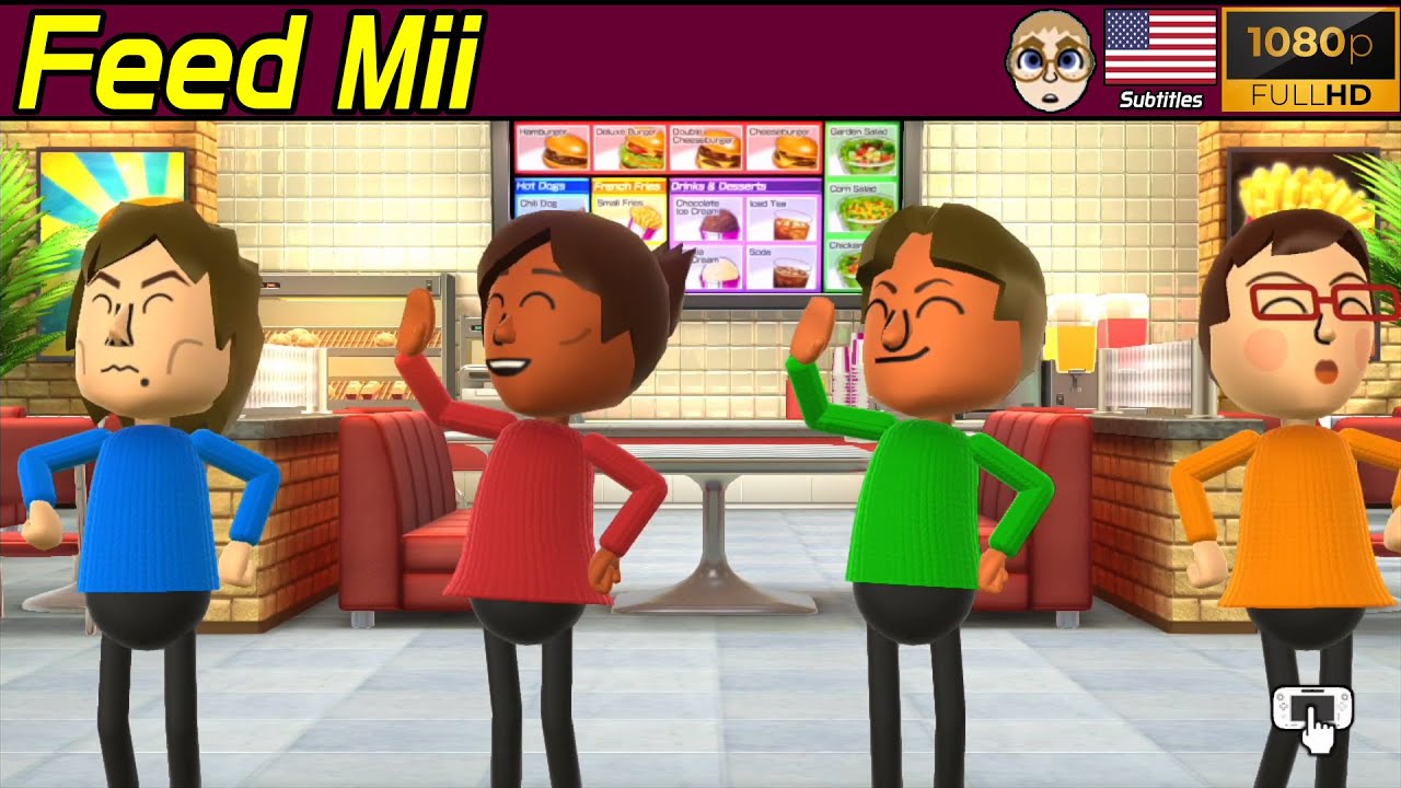 Wii Party U - Feed Mii (Eng Sub, Play movies 46) Play my kids 4 Player