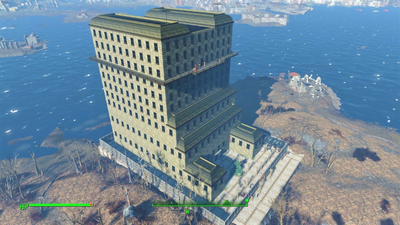Tenpenny Tower Version 2 - Exterior and Interior - Spectacle Island - Fallout 4 Settlement Build