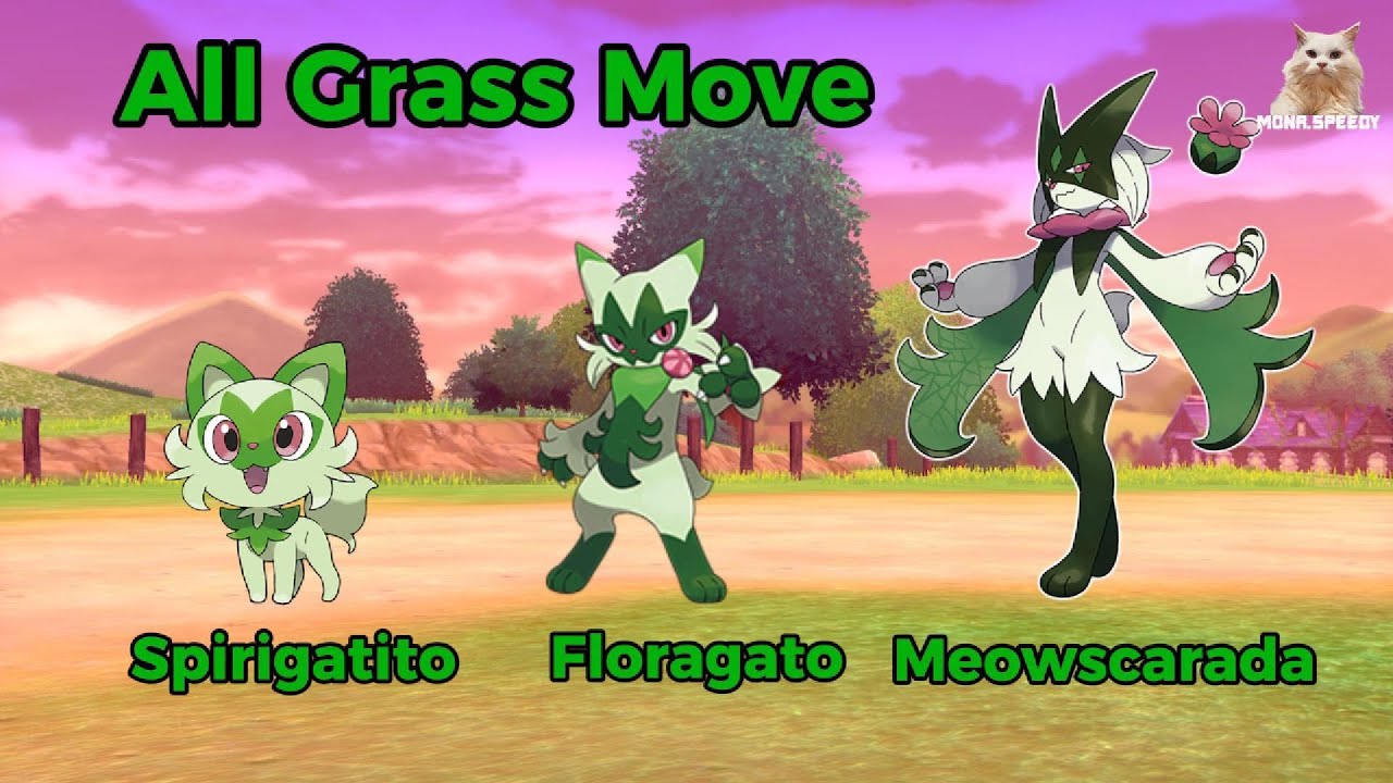 SPIRIGATITO - FLORAGATO - MEOWSCARADA ALL GRASS MOVE AND TERASTAL FORM