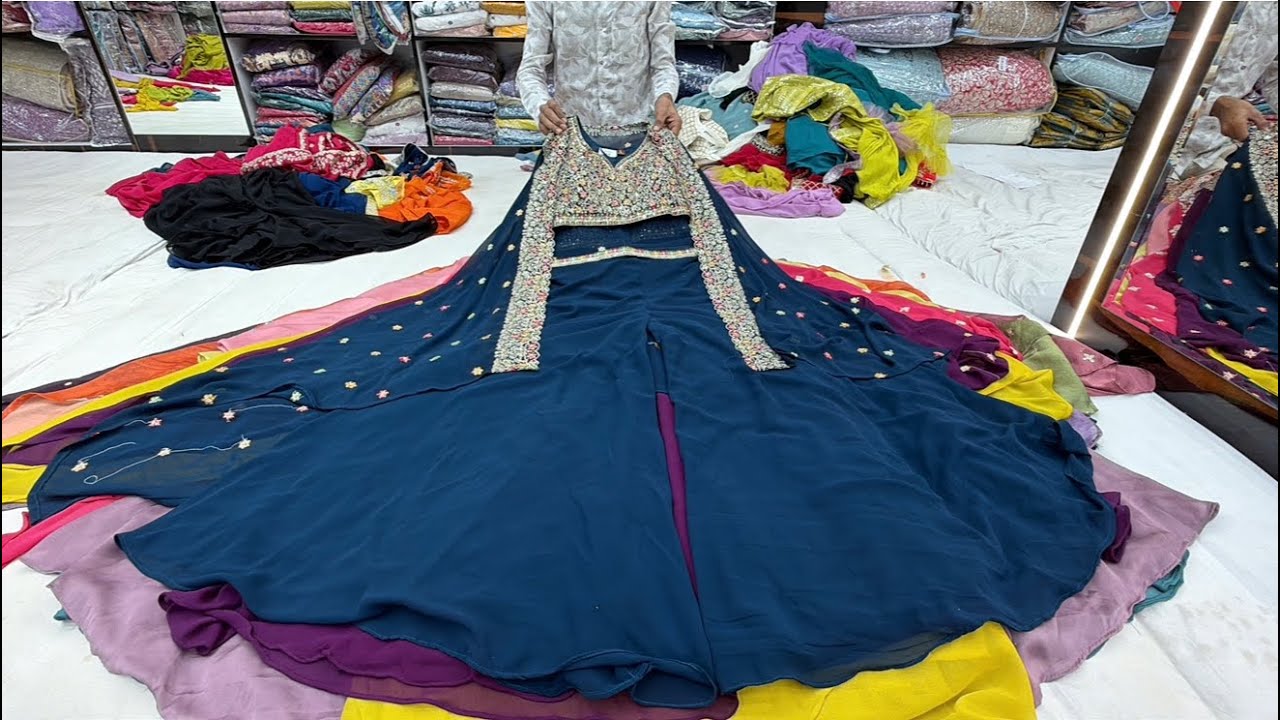chickpet Bangalore wholesale designer shararas & Indo western dress||Single piece courier available 