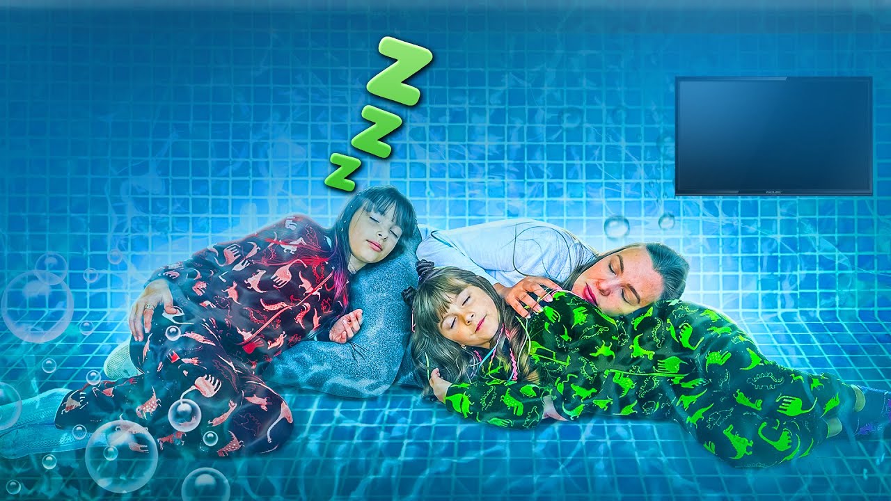 Passamos a NOITE na PISCINA (DESAFIO em FAMÍLIA) - REPOSTAGEM