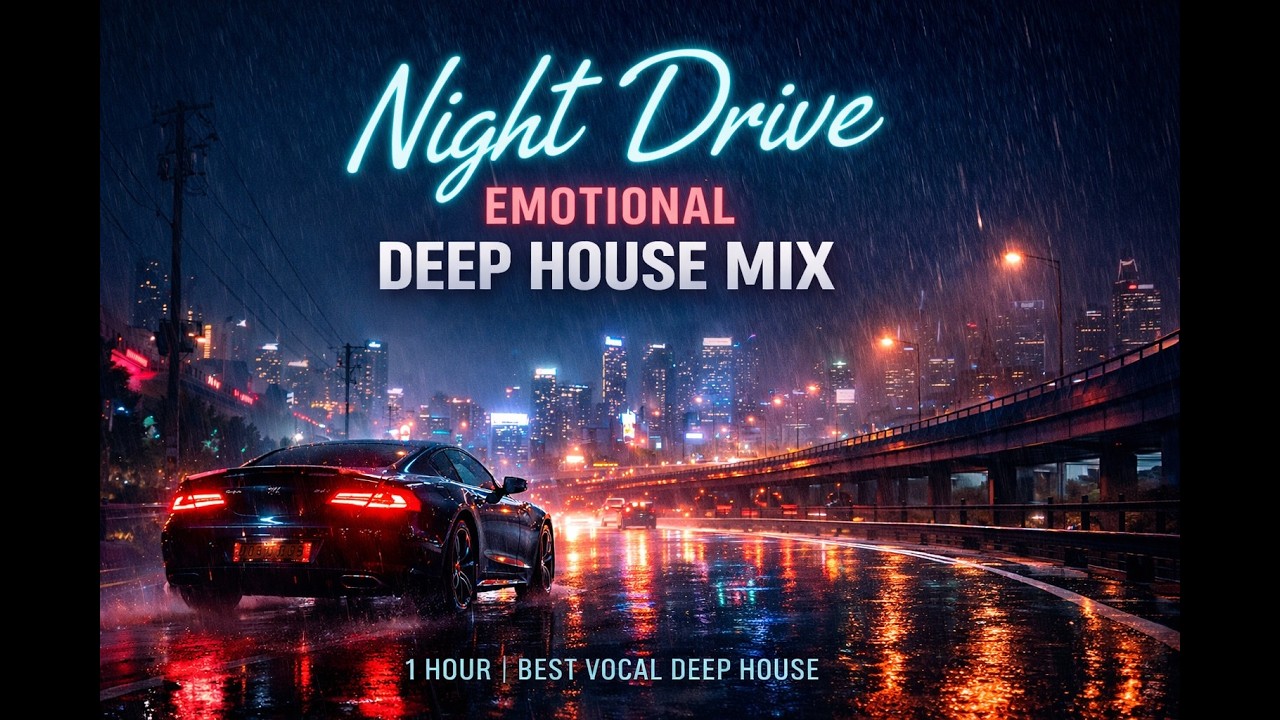 Deep House Night Drive Mix 2026 🌧️ Emotional Melodic Female Vocal | 1 Hour No Talking (Rain & Neon)