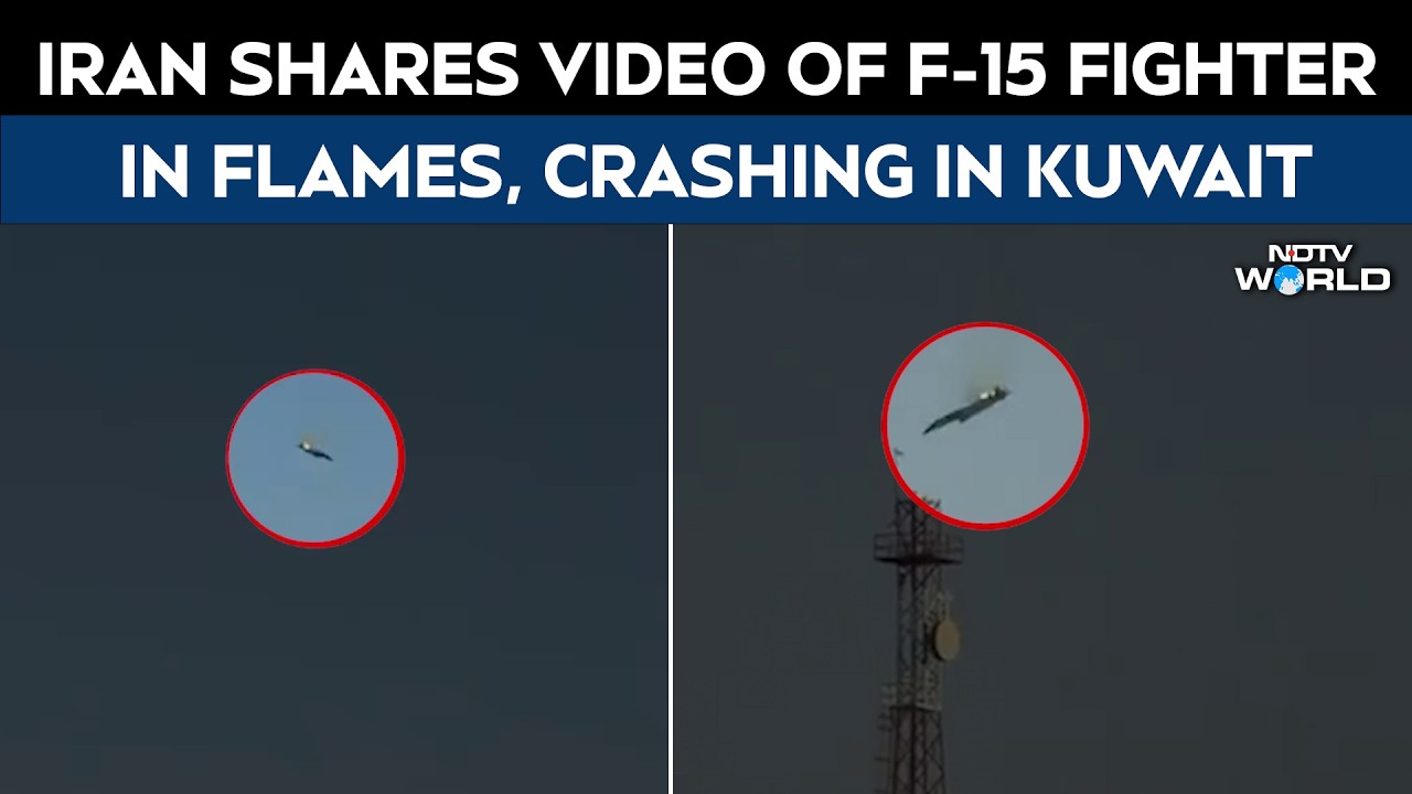 F-15 Crash Video | Iran Shares Video Of F-15 Fighter In Flames Mid-Air, Crashing In Kuwait