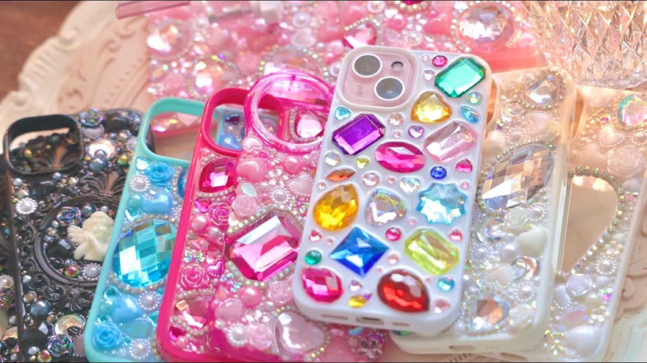 キラキラ宝石デコ電スマホケース｜本とコレクションの紹介